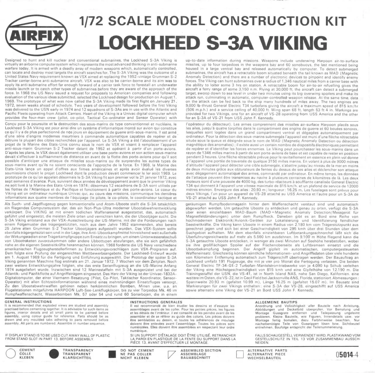 Page 1 of 7, Airfix 72 Lockheed S 3A Viking (05014 4)