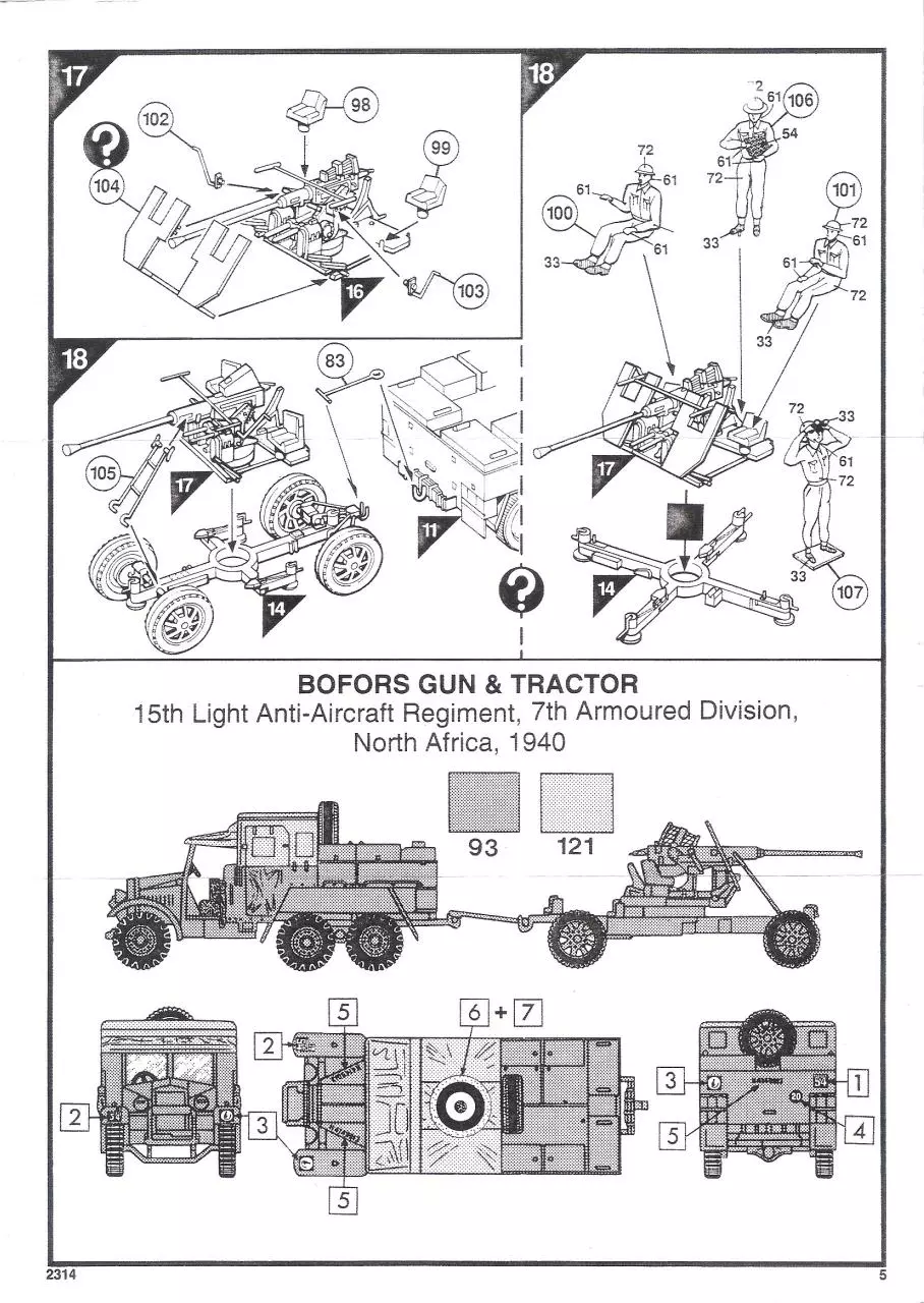 Page 5 of 6, Airfix 76 Bofors 40mm Gun & Tractor (02314)