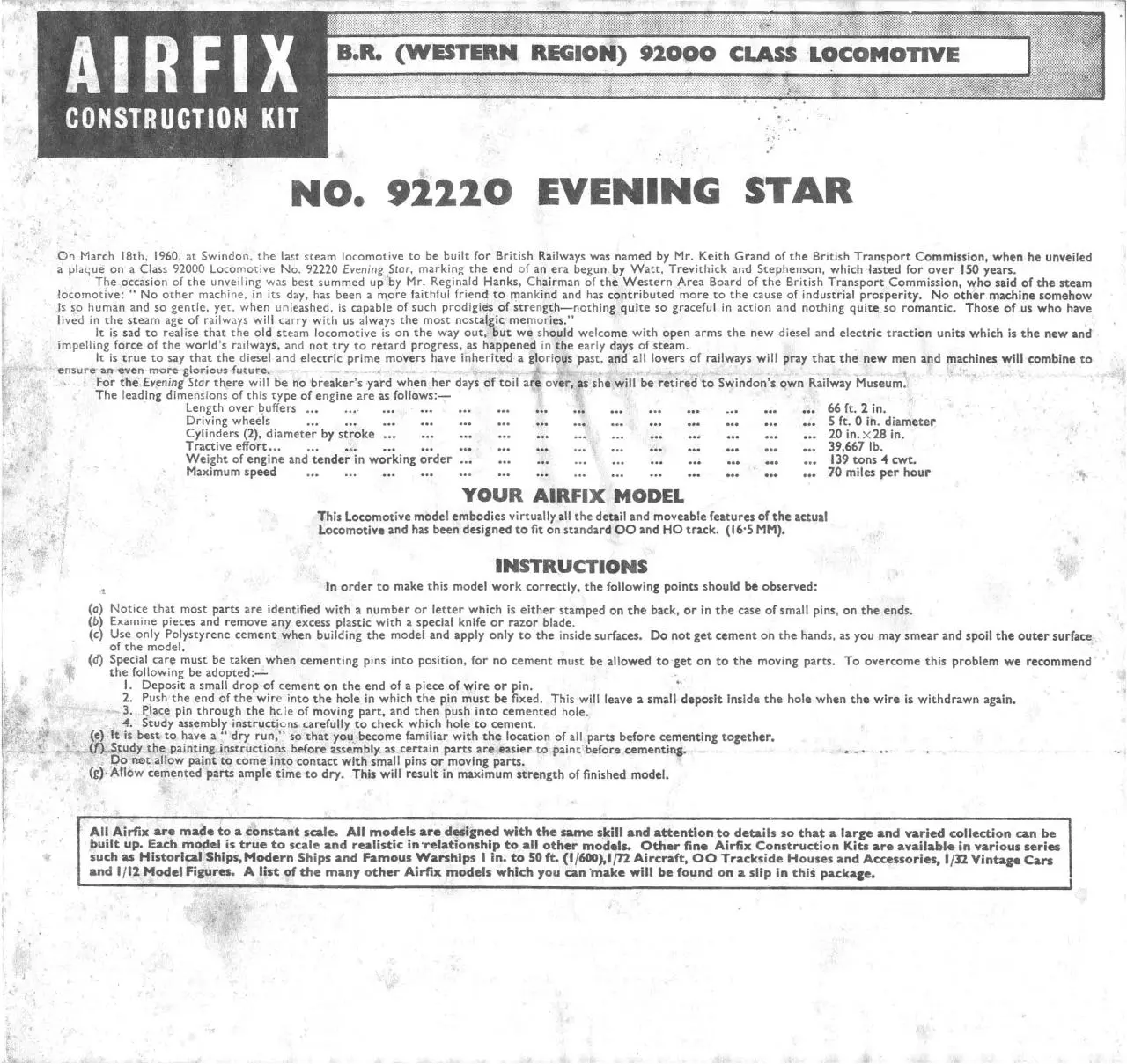 Page 1 of 5, Airfix 76 Evening Star (R502)