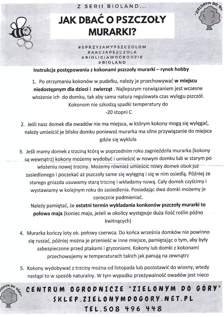 Page 1 of 1, Jak dbać o pszczoły murarki