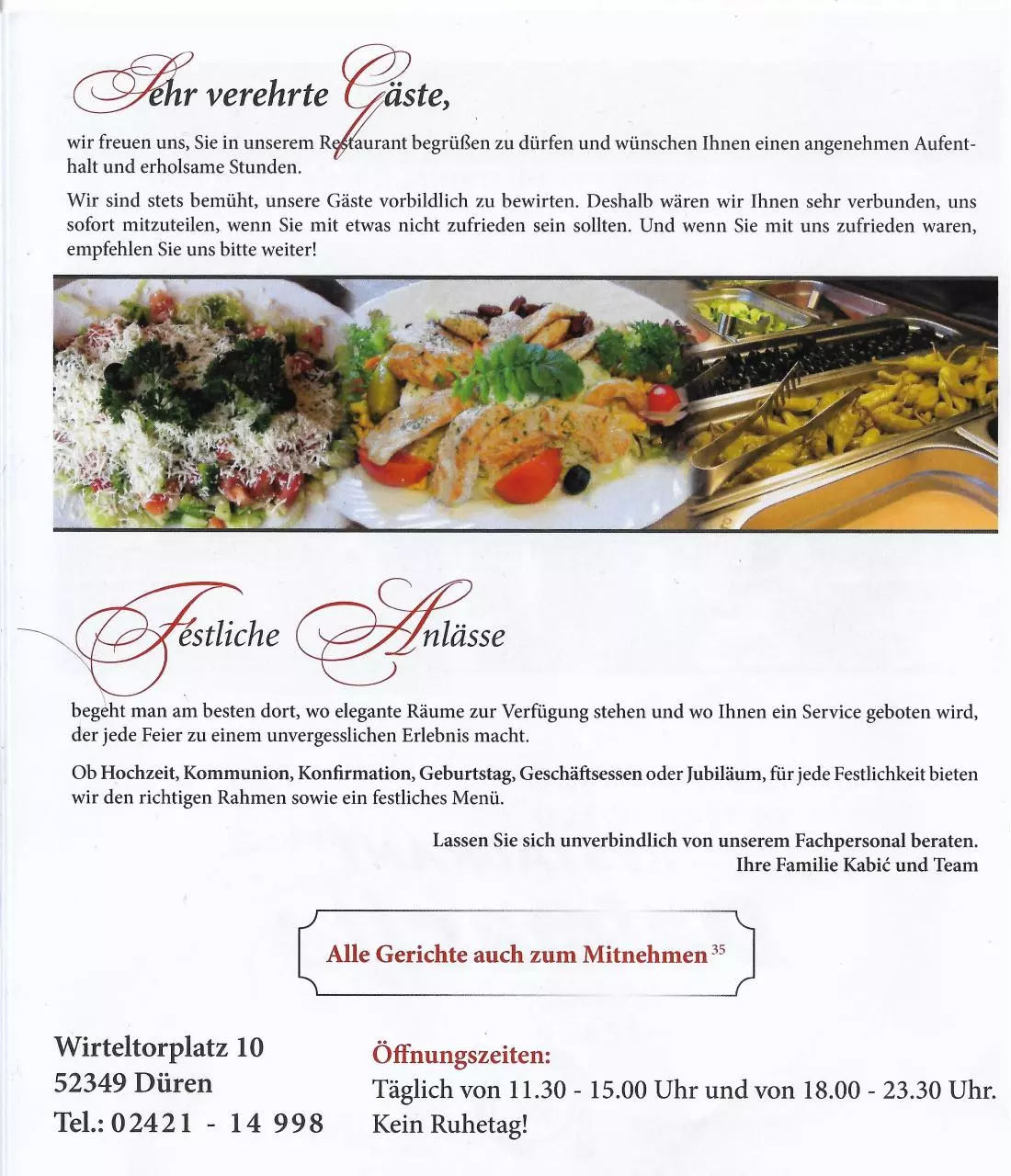 Page 2 of 11, Speisekarte Restaurant & Steakhaus Dalmacija