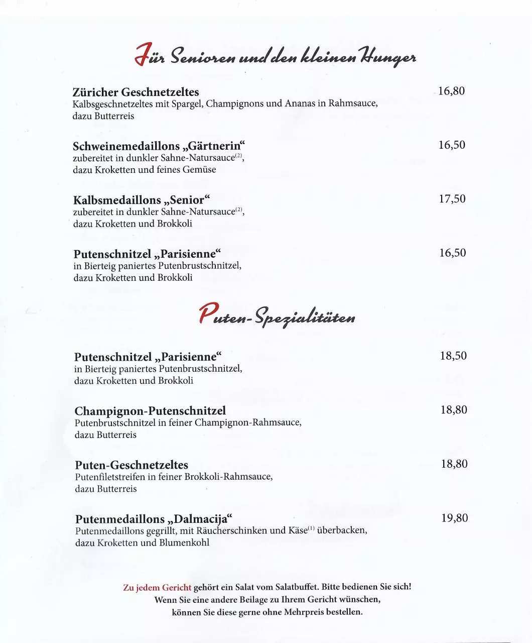 Page 5 of 11, Speisekarte Restaurant & Steakhaus Dalmacija