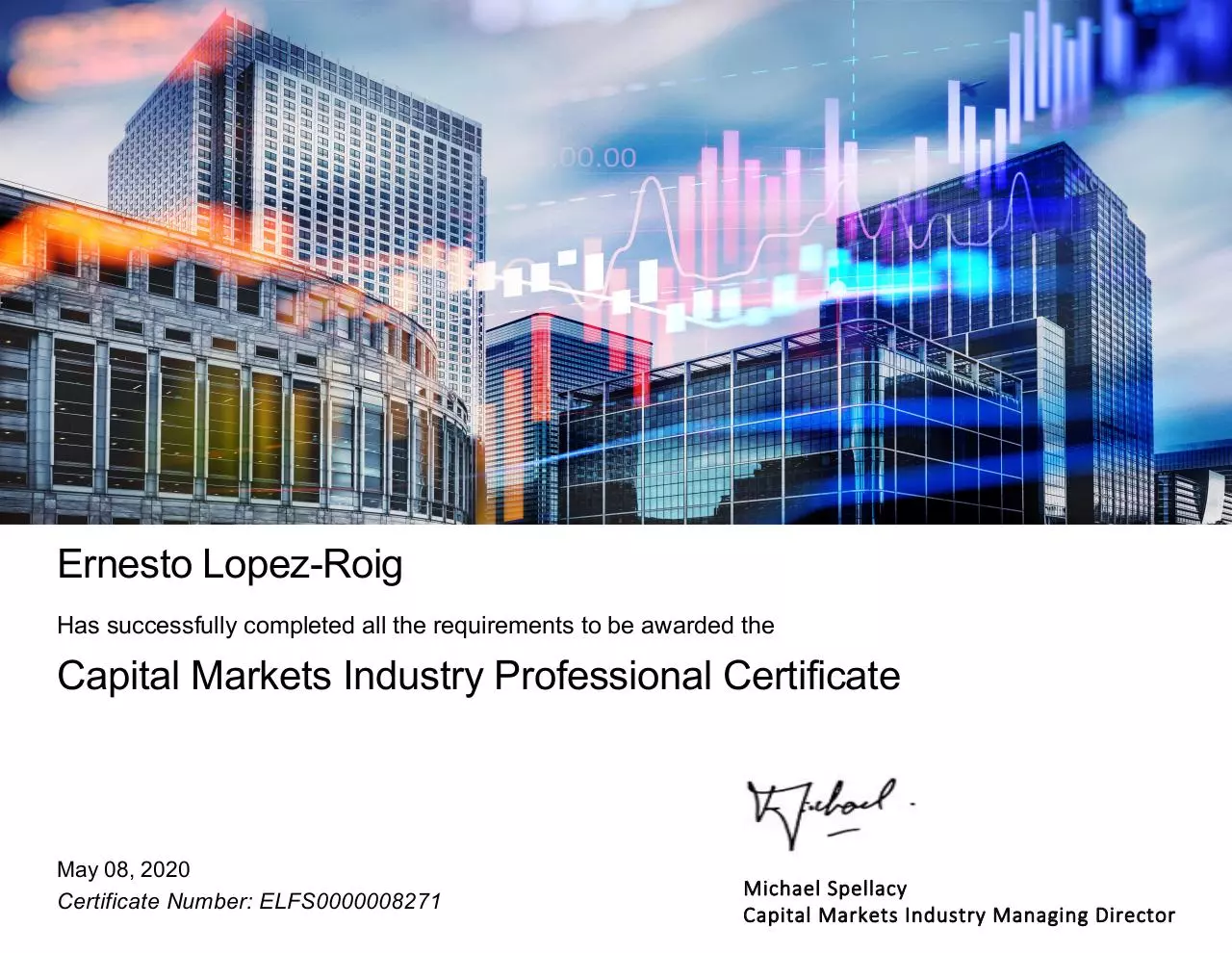 Page 1 of 1, ernesto.lopez.roig Capital Markets Industry Professional Certificate