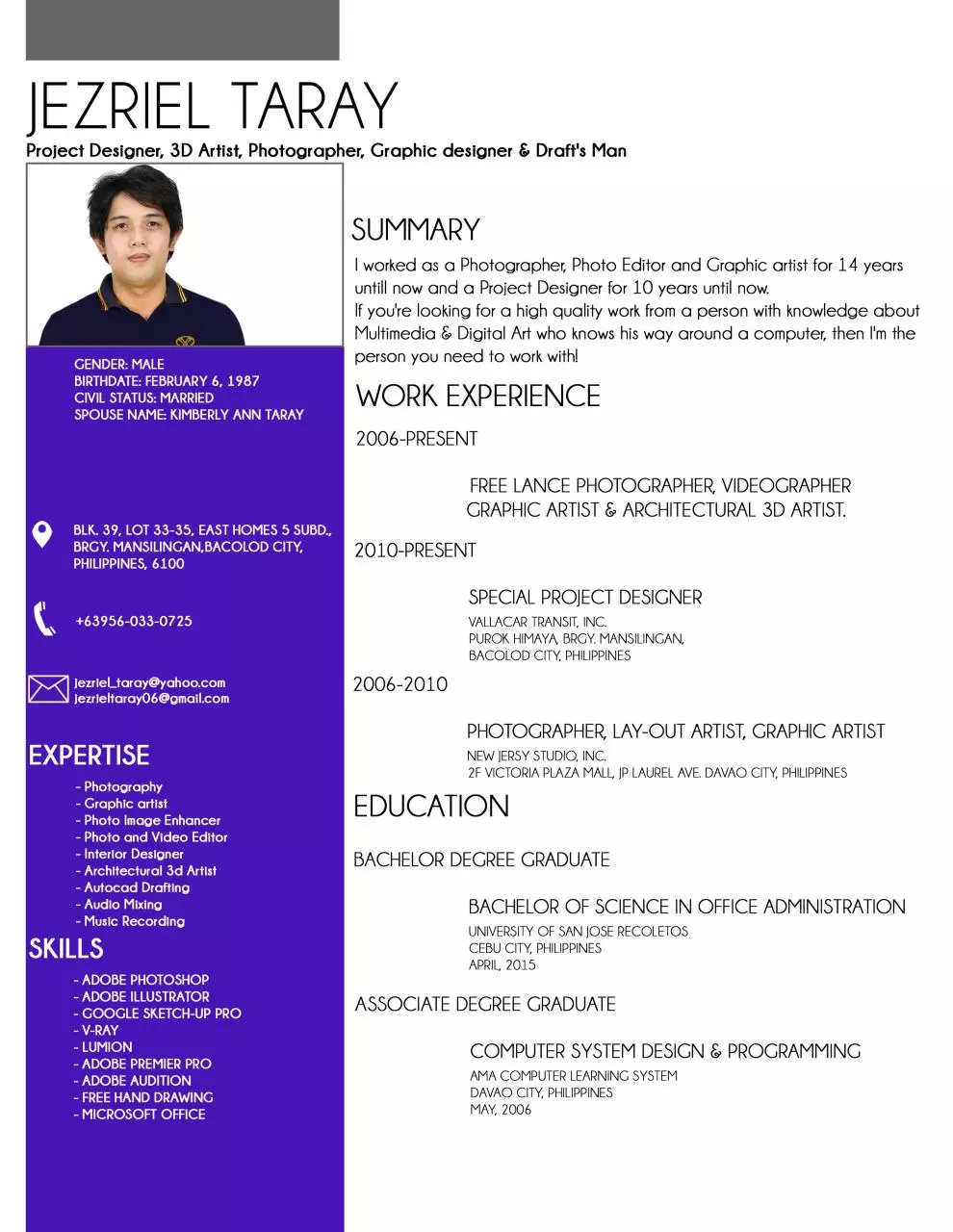Page 1 of 1, JEZRIEL TARAY CV 2020