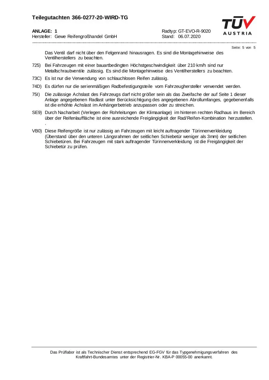 Page 5 of 5, 5x120 et42 ml651 TÜV Austria
