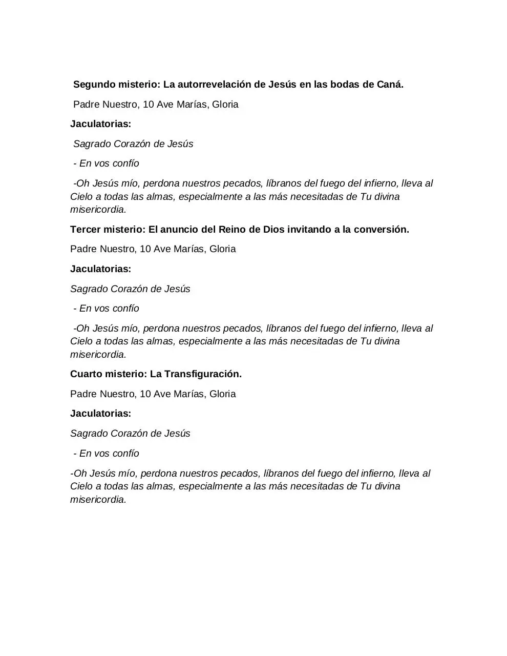 Page 2 of 3, Rosario Misterios Luminosos (20 min)