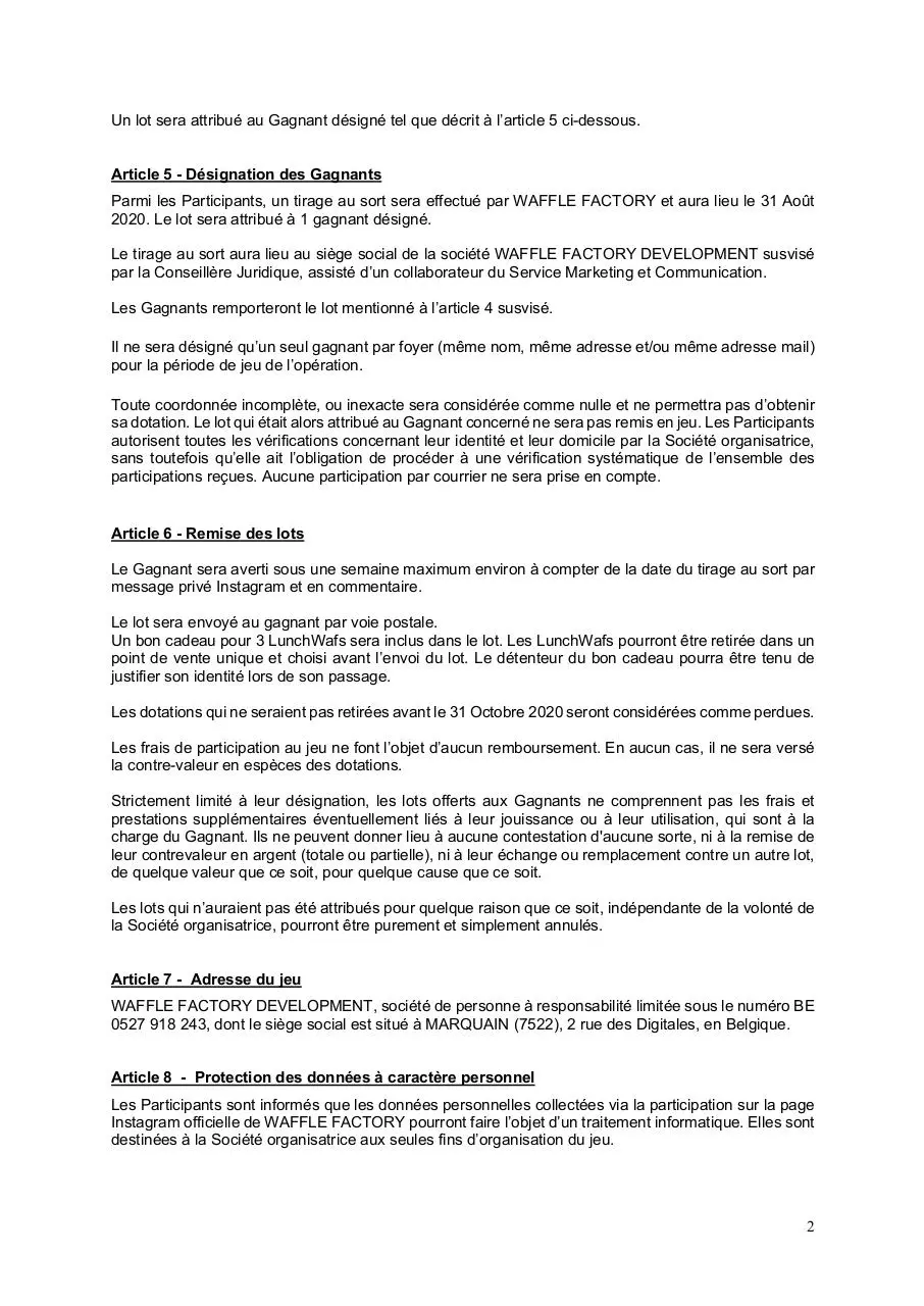 Page 2 of 4, Règlement jeu concours Festival à la maison