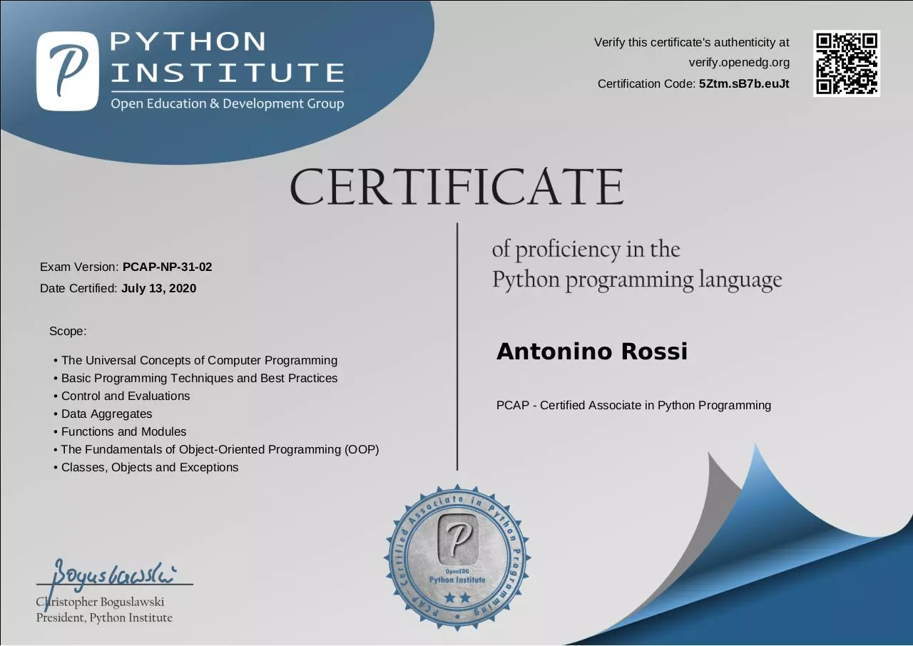 Document preview - python_certificate.pdf - Page 1/1