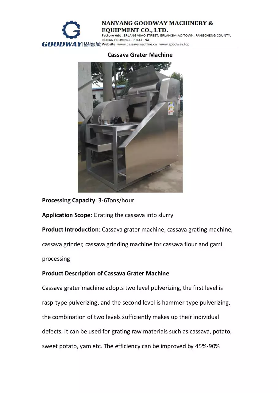 Page 1 of 2, cassava grating machine