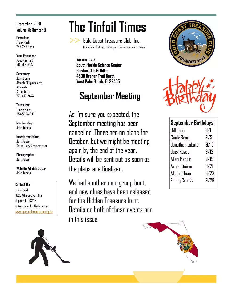Page 1 of 4, 2020 September GCTC Newsletter
