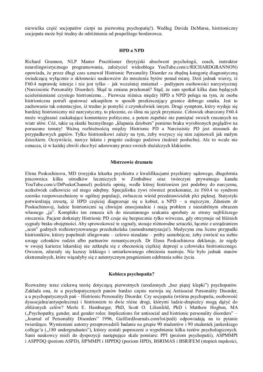 Page 4 of 9, HPD. Narcystyczny celebrytyzm czy kobieca psychopatia