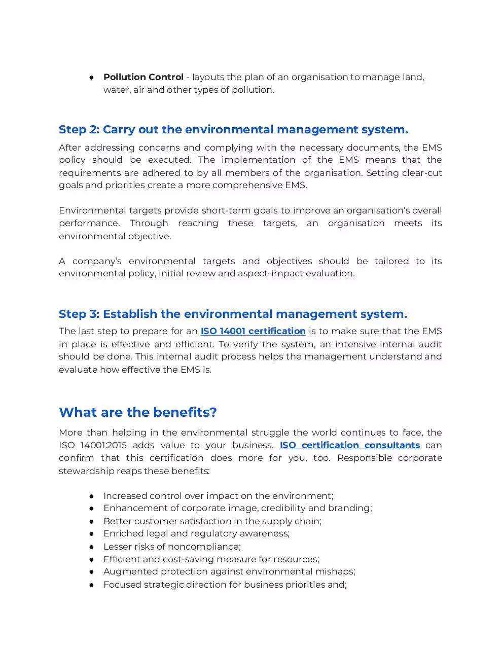Page 5 of 6, Environmental Management System Fact Sheet