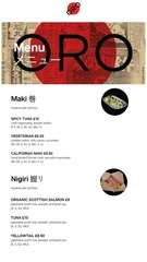 Page 1, MENU ORO SUSHI