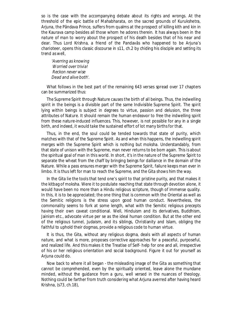 Page 5 of 72, Bhagvad Gita Treatise of Self help