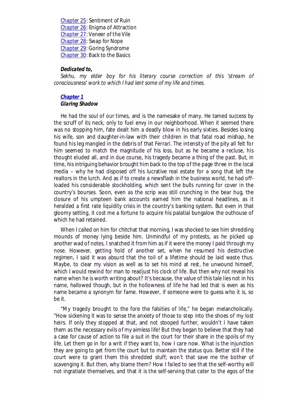 Page 3 of 77, Glaring Shadow A stream of consciousness novel