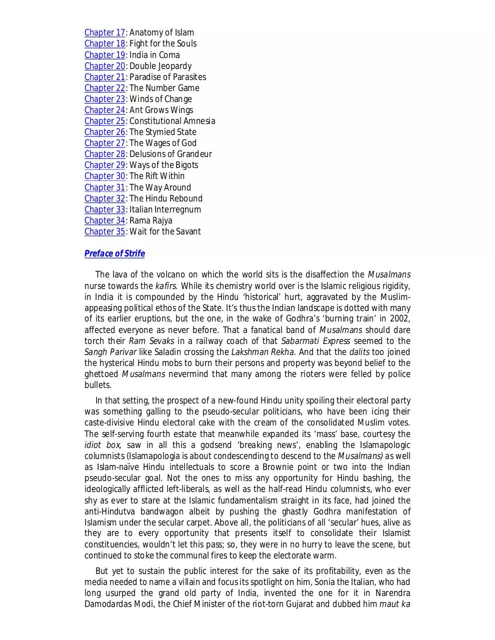 Page 3 of 156, Puppets of Faith Theory of Communal Strife (A Critical Appraisal of Islamic Faith, Indian Polity 'n More)
