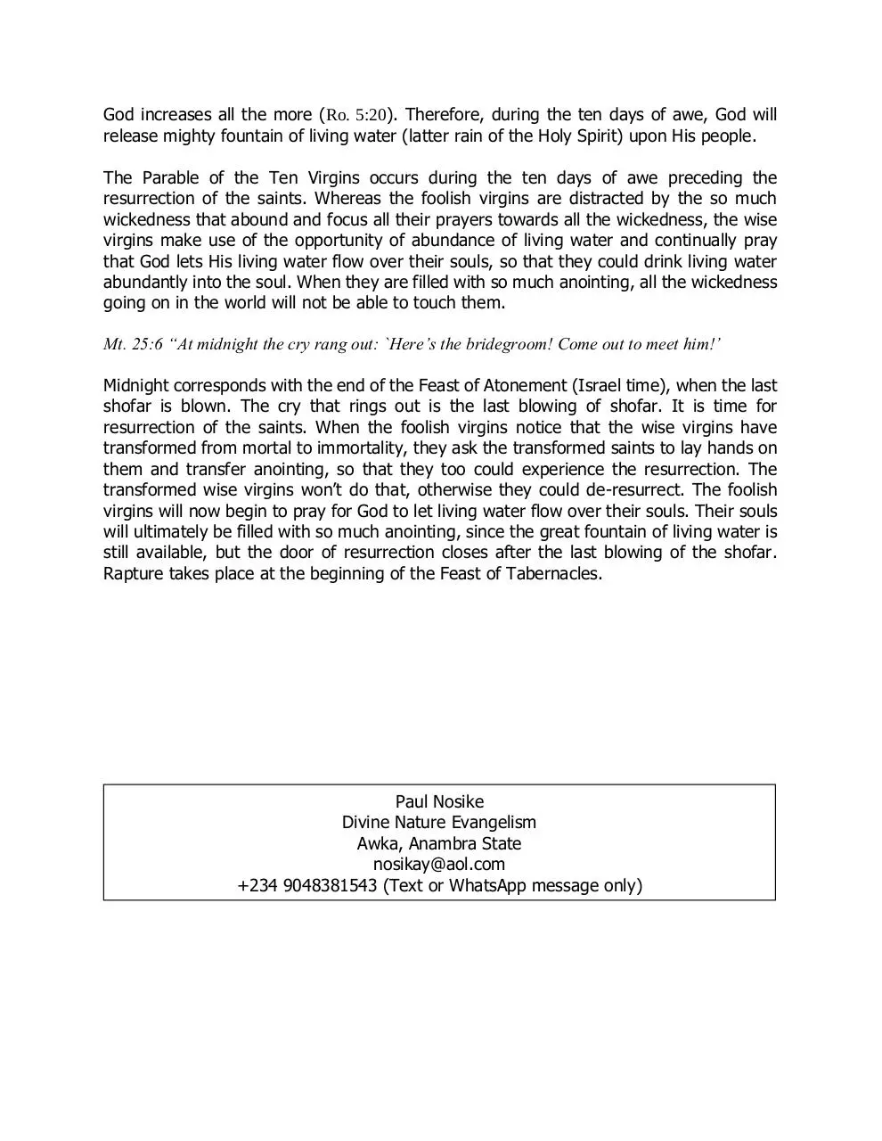 Page 3 of 3, ANYONE WHO HOPES TO MAKE THE RAPTURE SHOULD FILL HIS JAR WITH OIL