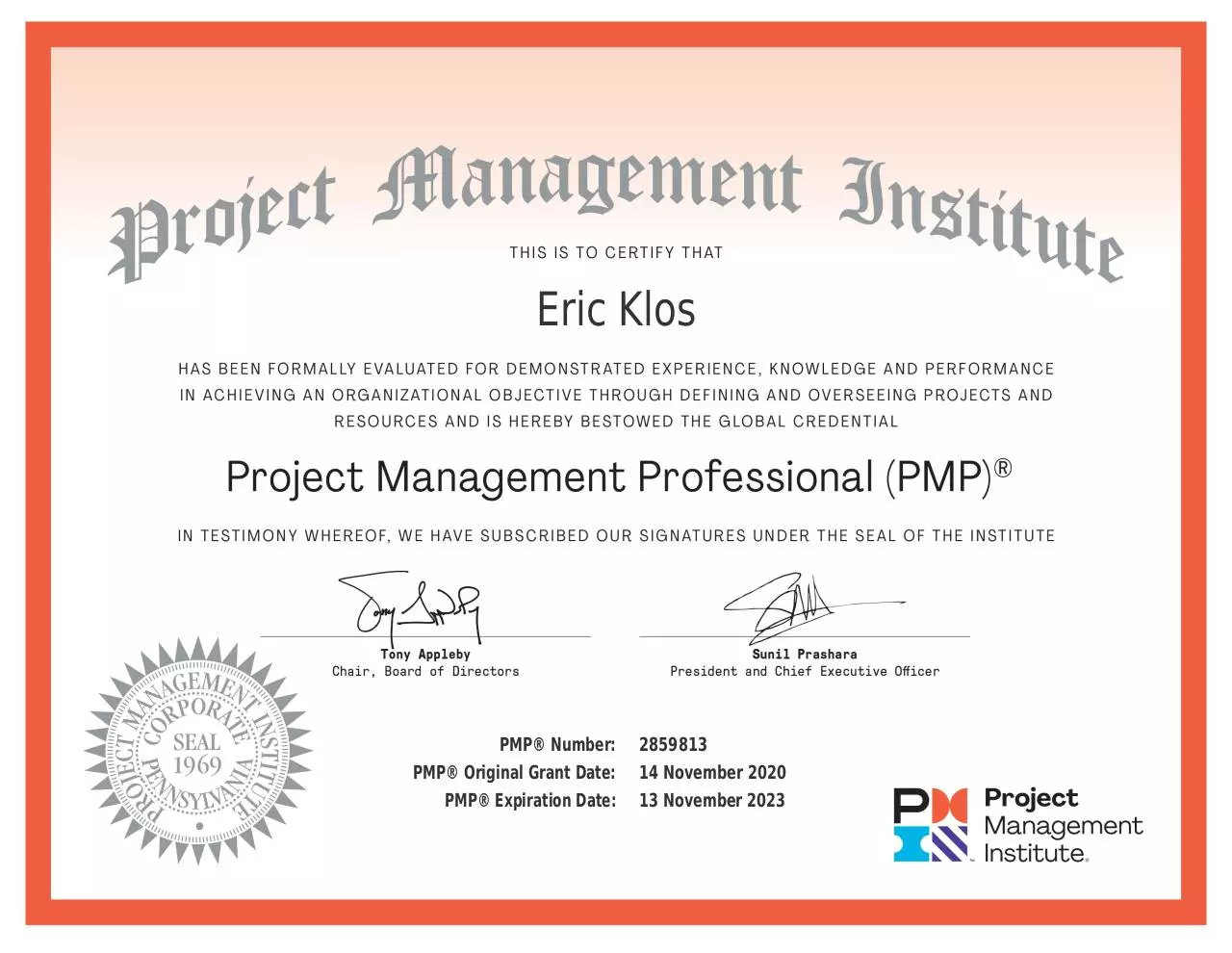 Page 1 of 1, certificate 2859813