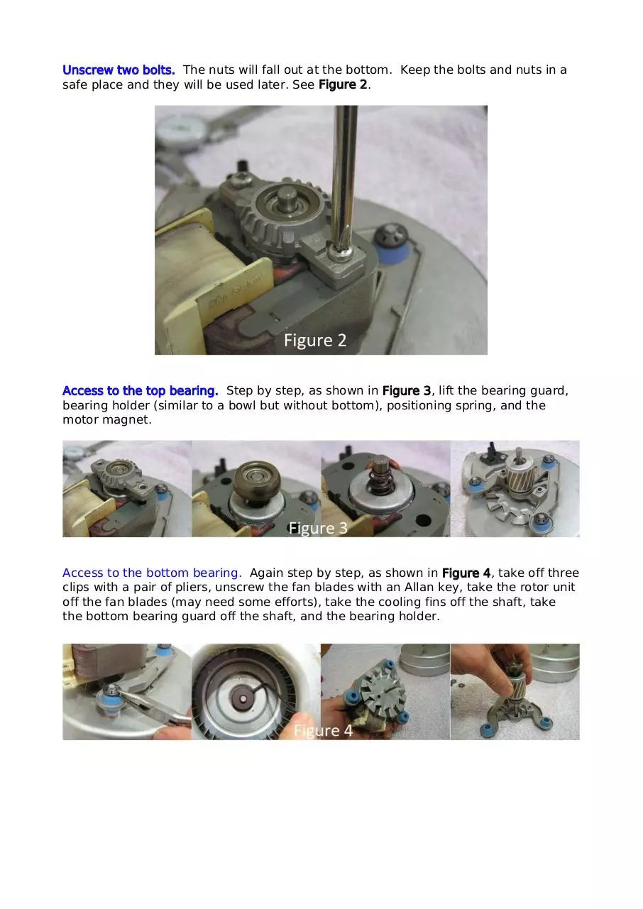 Page 3 of 6, boiler fan bearings replacement instructions