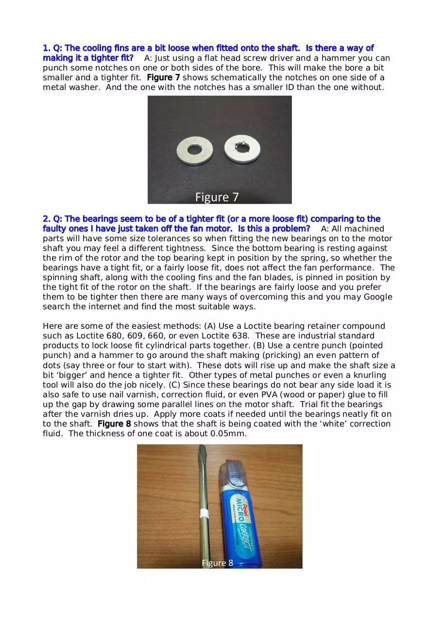 Page 5 of 6, boiler fan bearings replacement instructions