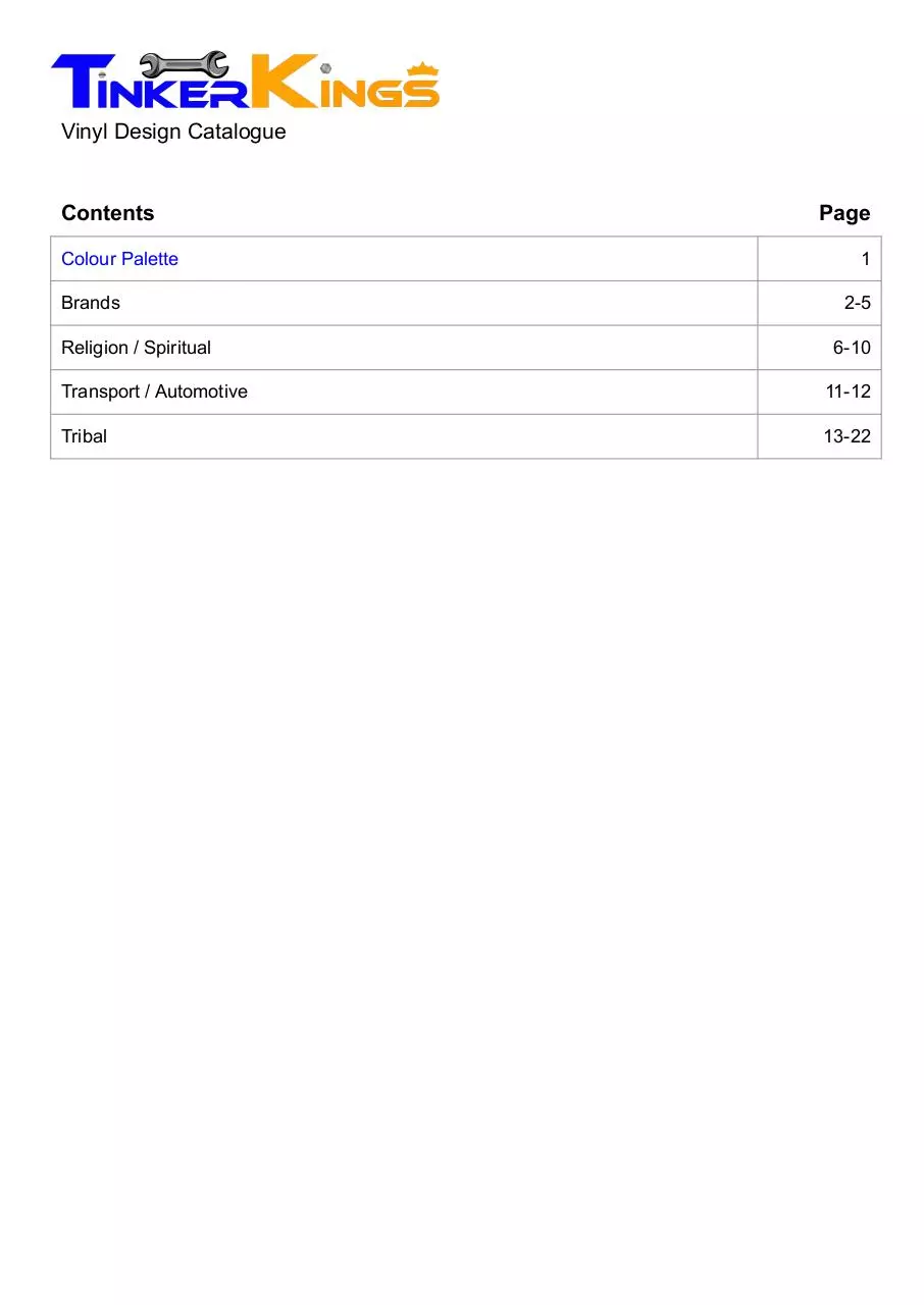 Page 2 of 24, TK Catalogue
