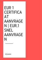 Page 1, EUR 1 Certificaat Aanvragen