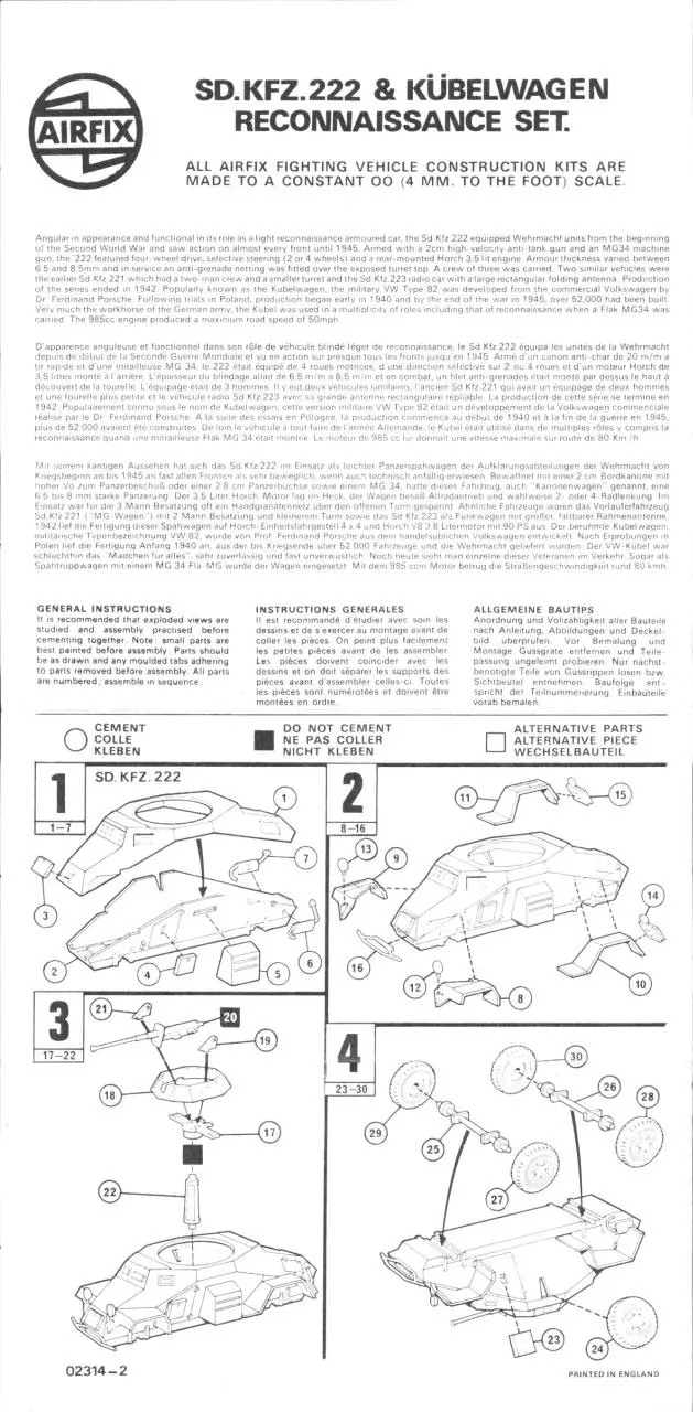 Page 1 of 3, Airfix 76 German Reconnaissance Set (02312 6)