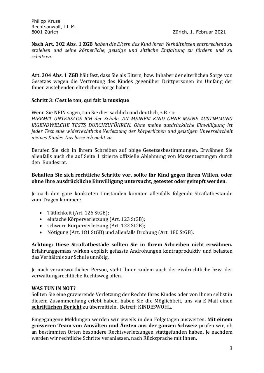 Page 3 of 4, Merkblatt Eltern Kinder Covid (RA Kruse 01.02.2021)