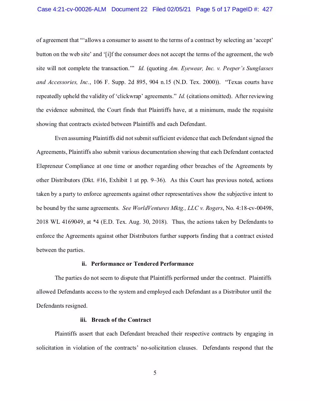 Page 5 of 17, memorandumOpionAndOr