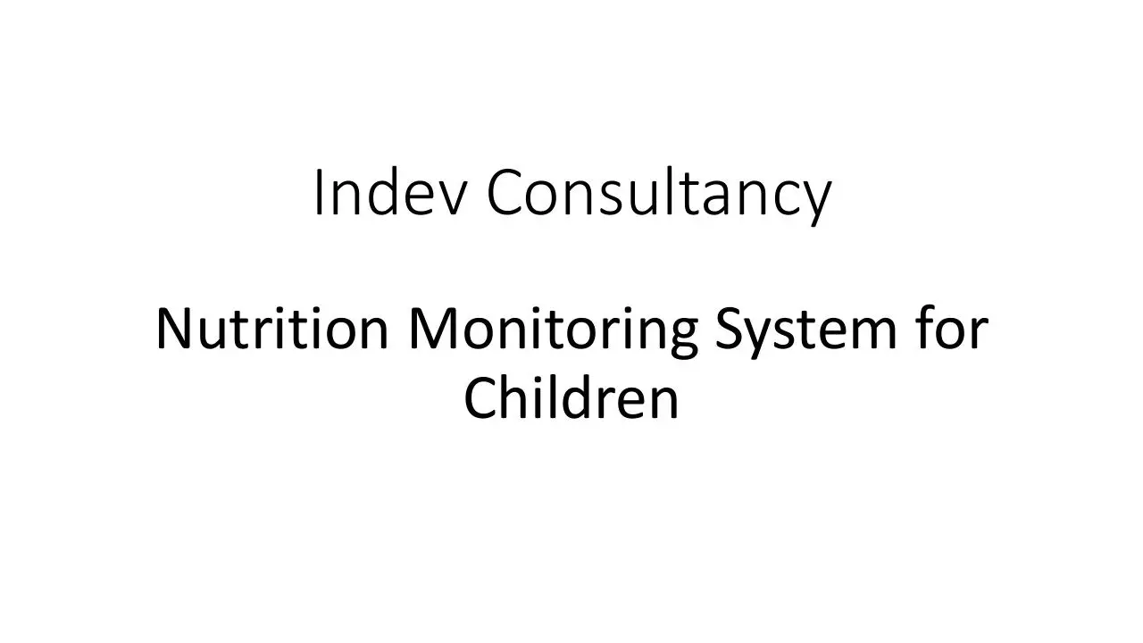 Page 1 of 2, Nutrition Monitoring System for Children