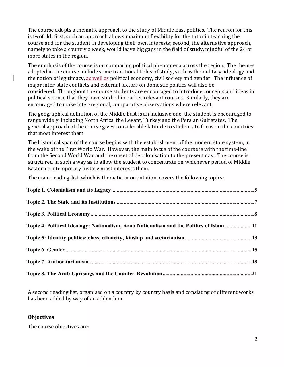 Page 2 of 31, 211 Politics in the Middle East 2019 20[2]