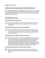Page 1, COVID 19 Vaccines Fact Sheet 20210129