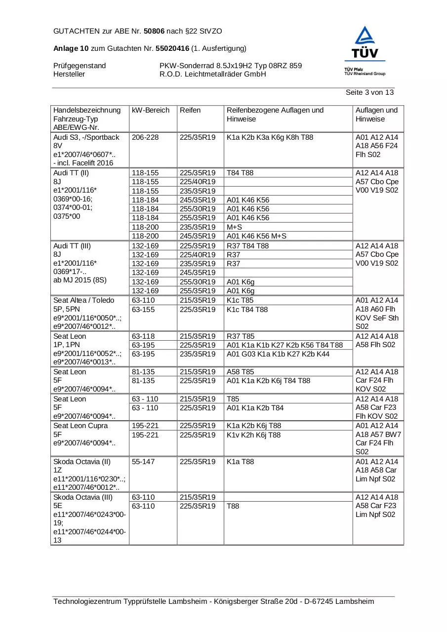 Page 3 of 13, AUDI SEAT SKODA VOLKSWAGEN 00276023