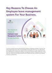 Page 1, Key Reasons To Choose An Employee leave management system For Your Business
