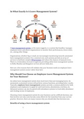 Page 2, Key Reasons To Choose An Employee leave management system For Your Business