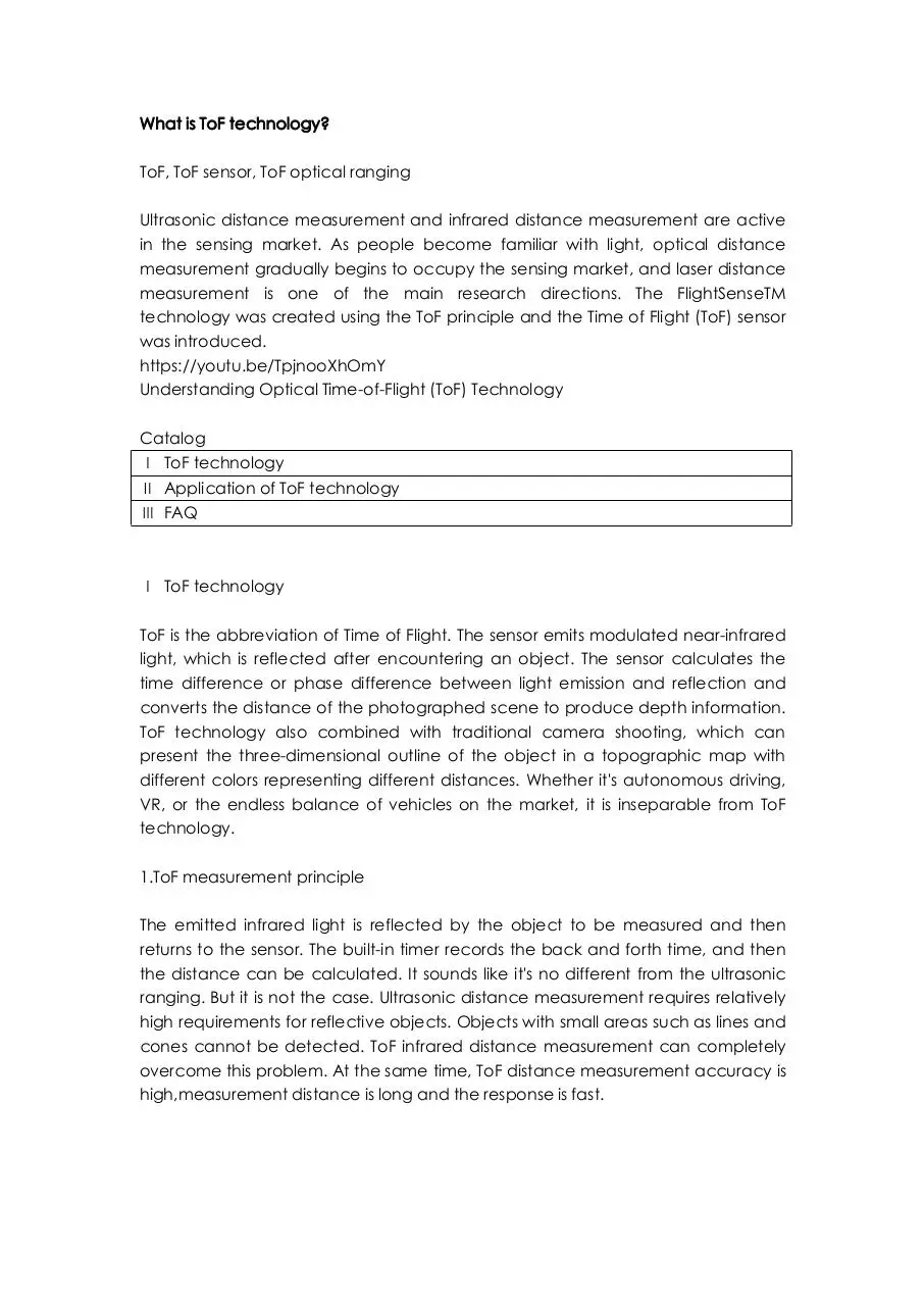 Page 1 of 6, ToF technology