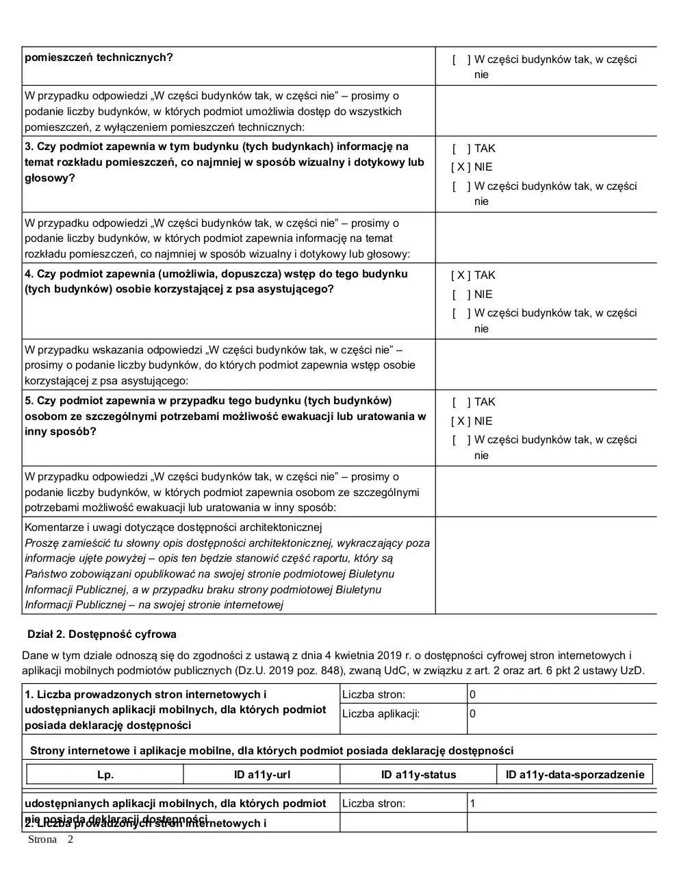 Page 2 of 5, deklaracja dostępności SP