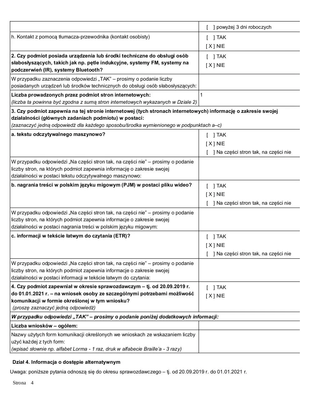 Page 4 of 5, deklaracja dostępności SP