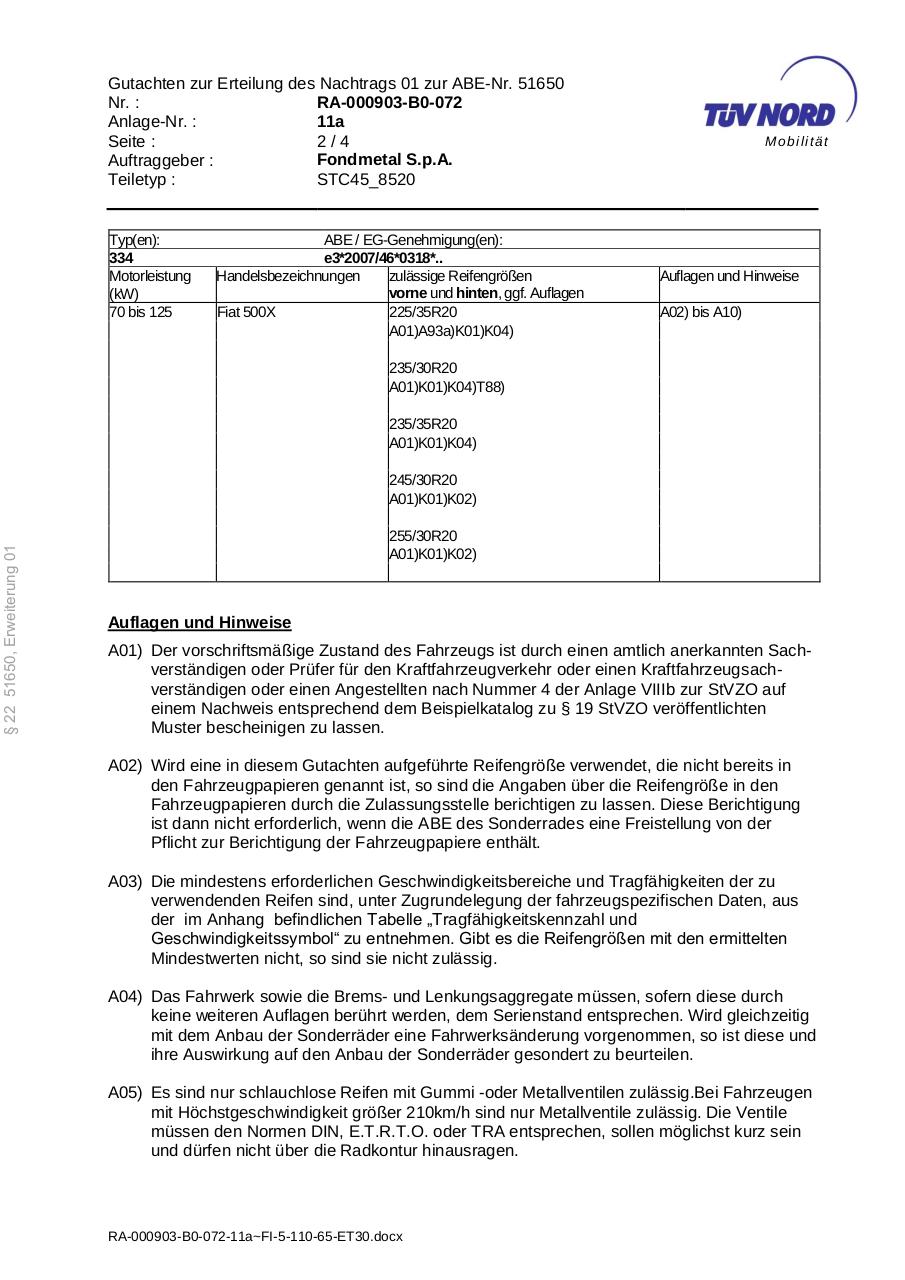 Document preview STC-45 8.5x20 5x110 ET30 65.1 (Alfa).pdf - page 2/4