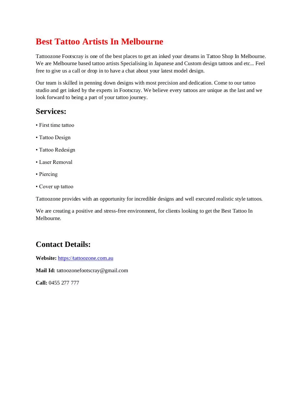Page 1 of 2, Best Tattoo Shop And Artists In Melbourne converted