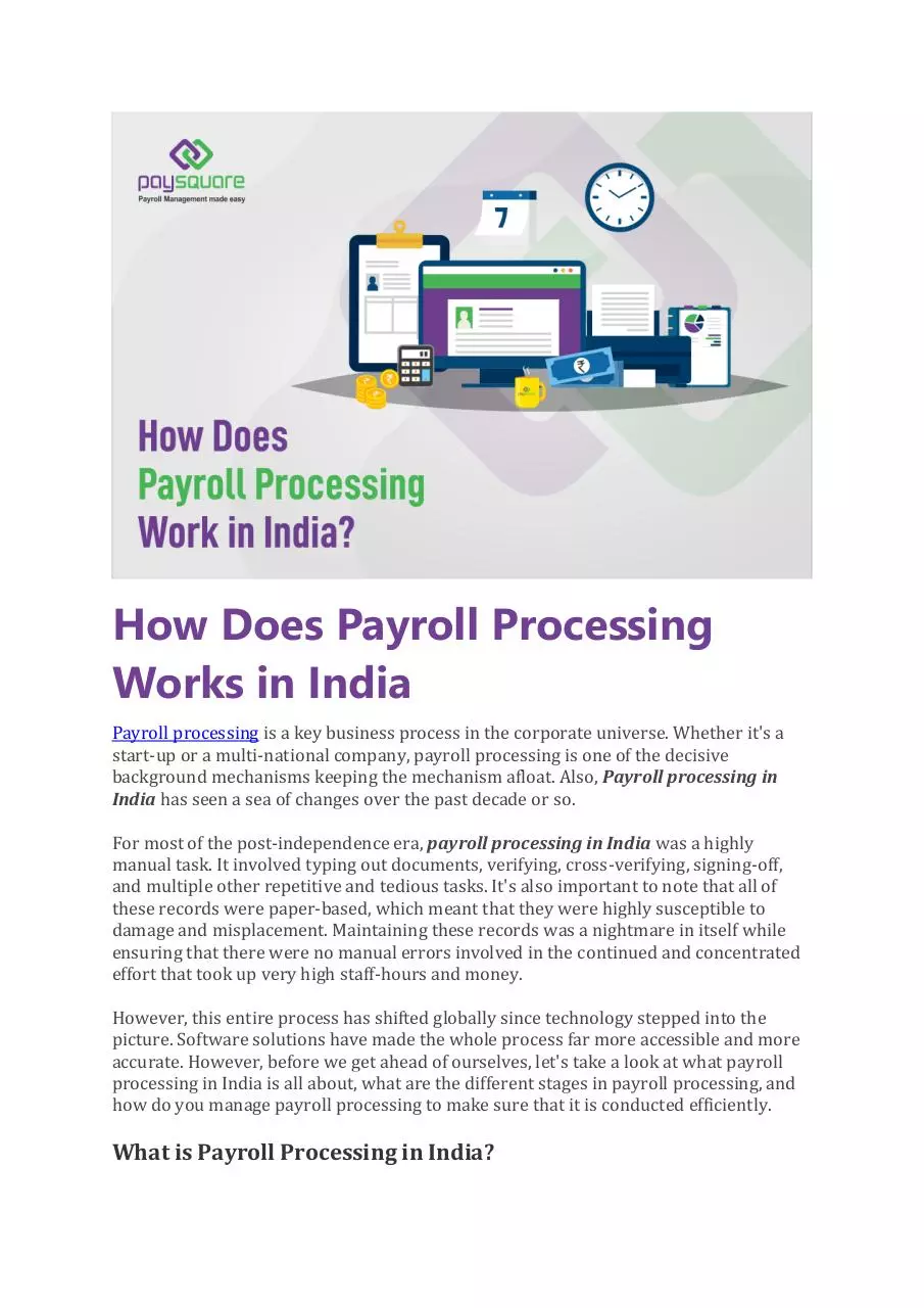 Page 1 of 4, How Does Payroll Processing Works in India