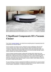 Page 1, 5 Significant Components Of A Vacuum Cleaner