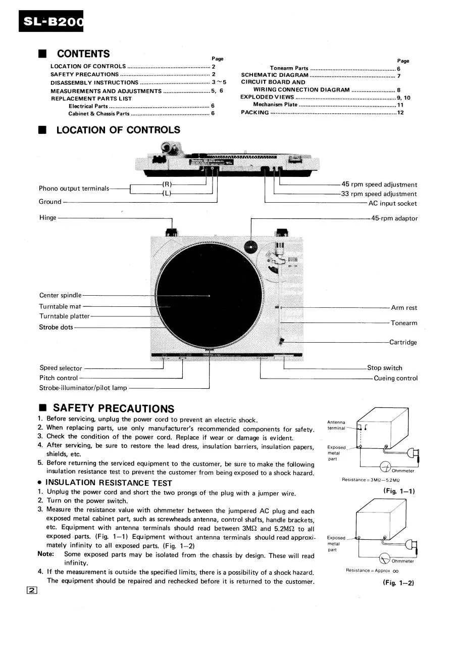 Page 3 of 12, ve technics sl b200 service