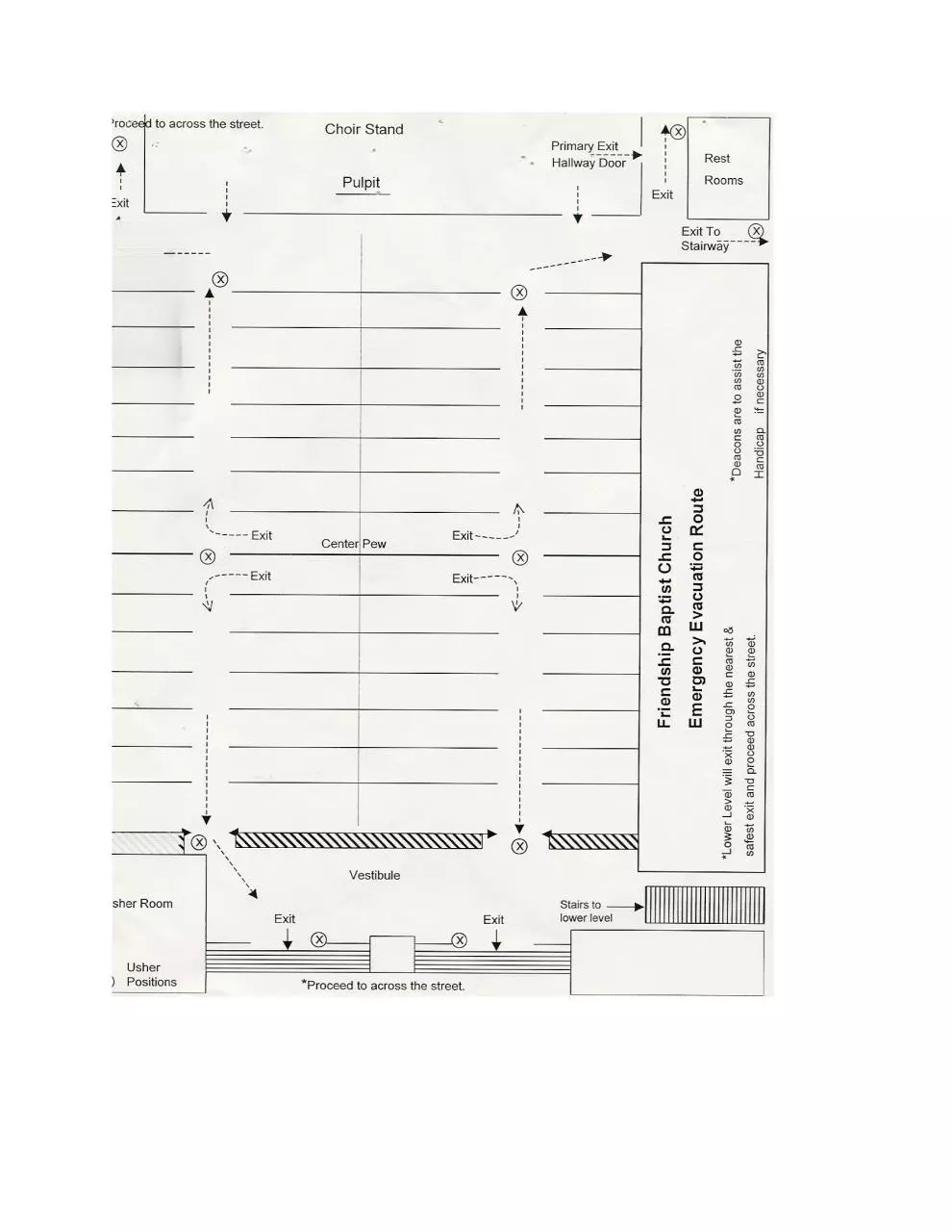 Page 1 of 1, Church Evac Plan