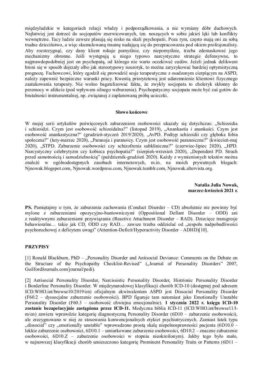 Page 5 of 8, Socjopatia, nie psychopatia. Osobowość antyspołeczna (ASPD)