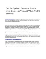 get the eyelash extension for the more gorgeous you and what are