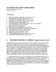 Page 1, A STUDY OF GODS CREATION