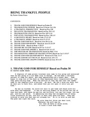 Page 1, BEING THANKFUL PEOPLE