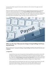 Page 2, Top 7 Reasons to Use A Temp Staffing or 3rd Party Payroll Firm for your company