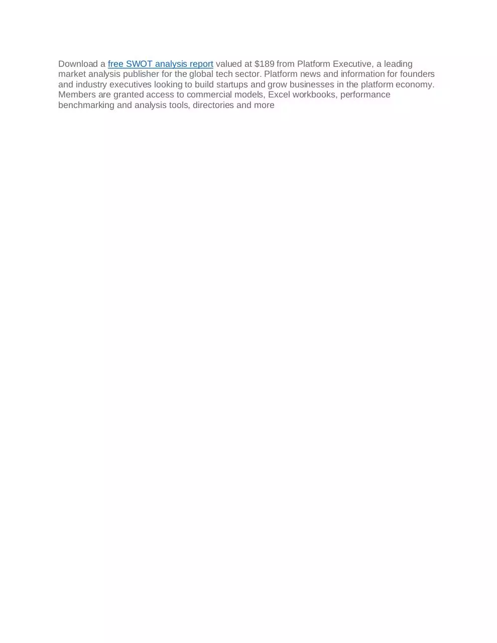 Page 1 of 1, free swot analysis report